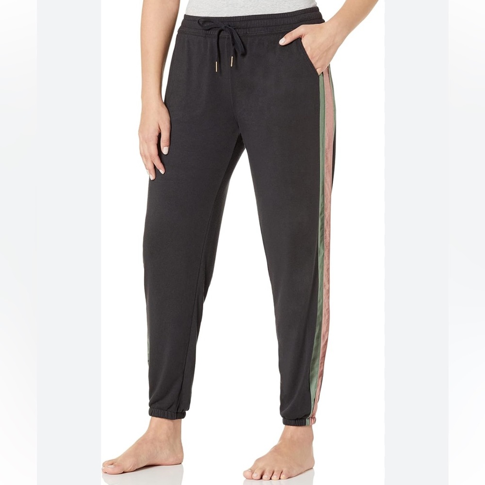 PJ Salvage Sister Satin-Stripe Jogger Pajama Pants